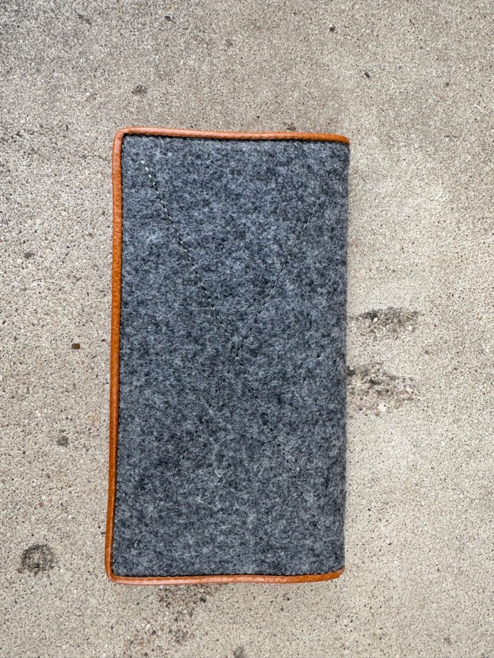 Tophome Brand Leather and Felt Wool Bifold Wallet - Picture 5 of 10